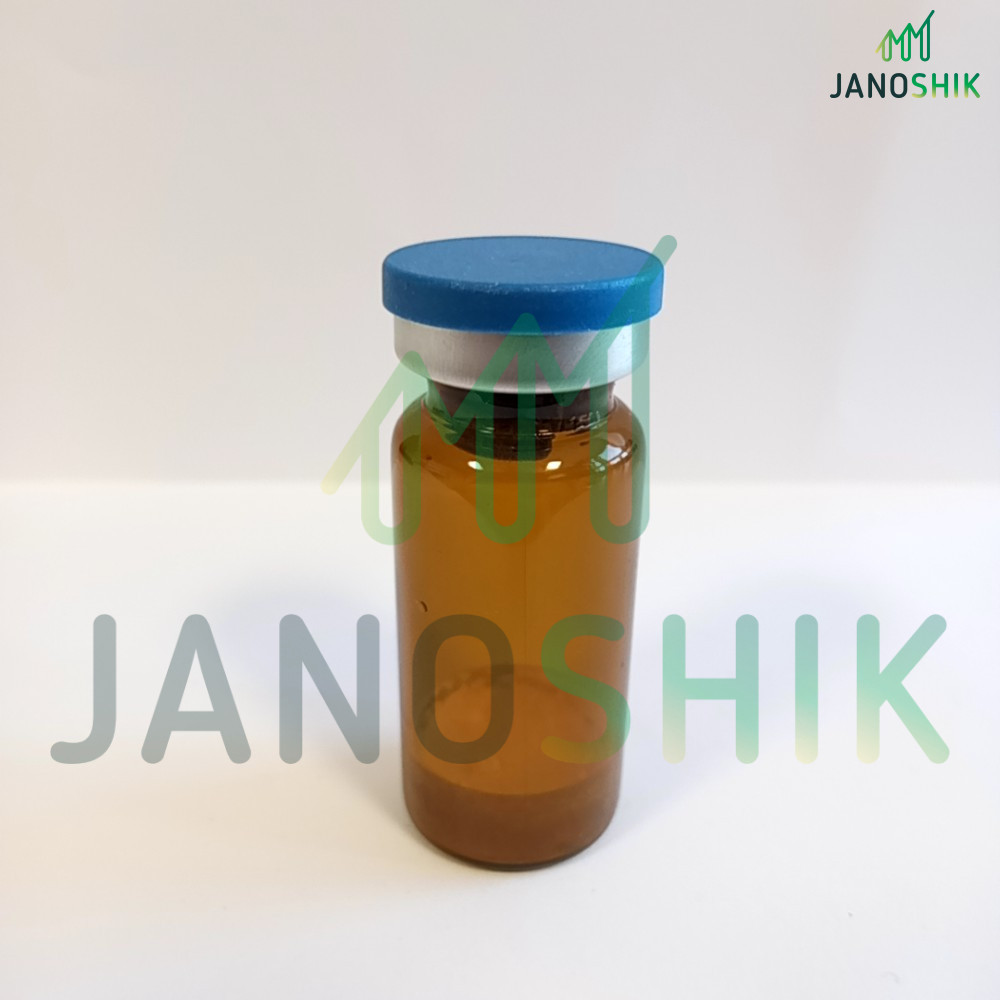 Vial photographed with Janoshik test 105106